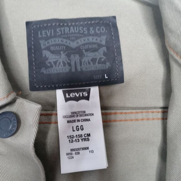 Levi's sage green jean vest size large 12-13Y - Picture 4 of 8